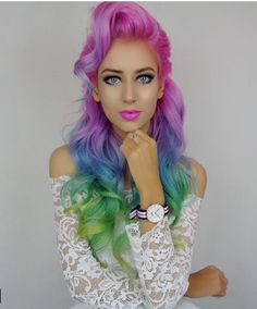 @niailana Badass Nails, Hair Fancy, Hair Aesthetics, Hair Today Gone Tomorrow, Rainbow Hair Color, Hair Color Crazy, Bright Hair Colors, Multicolored Hair, Beautiful Hair Color