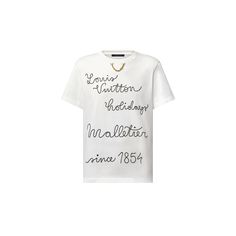 LOUIS VUITTON® - Embroidered Lv Club T-shirt - Milk White Lv Shirt, Louis Vuitton Gifts, Louis Vuitton Official Website, Trunk Bag, Club T Shirt, Leather Denim, Louis Vuitton Official, Shoe Boot Sandals, Monogram Bag