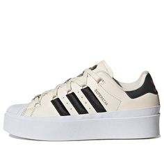 (WMNS) Adidas Superstar Bonega 'Wonder White Black' IF4827 (SNKR/Cozy/Skate/Light/Low Top/Women's/Thick Sole/Wear-resistant) Sporty Adidas Platform Sneakers, Sporty Cream Platform Sneakers, Adidas White Platform Sneakers For Sports, Adidas Logo Sporty Platform Sneakers For Sports, Adidas Logo Sporty Platform Sneakers, Sporty Adidas Platform Sneakers For Sports, Adidas Synthetic Platform Sneakers For Sports, Adidas Platform Sneakers With Synthetic Material, Adidas Platform Sneakers For Sports