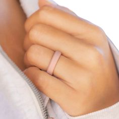 #33 The Aspen Ring In The Color Pink Sand Breathable Sleek Silicone Wedding Ring Crafted For Adventure Material: Silicone Width: 4.5mm Silicone Rings Women, Silicone Ring Women, Silicone Wedding Ring, Pave Wedding Rings, Silicone Wedding Band, The Color Pink, Silicone Wedding Rings, Blue Diamond Ring, Engagement Ring Sizes