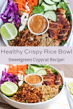 healthy crispy rice bowl with sweetgreen copycat recipe