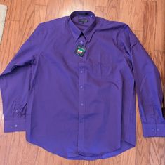 New Without Tags Daniel Ellissa Men's Purple Clergy Shirt Banded Collar French Cuffs Long Sleeves 35% Cotton And 65% Polyester Style Ds3007r Made In China Sizes 17.5 Sleeve 36-37 5 Purple Formal Shirt For Fall, Formal Purple Shirt For Fall, Classic Purple Shirt For Fall, Fitted Collared Purple Dress Shirt, Purple Dress Shirt Men, Semi-formal Purple Cotton Shirt, Purple Cotton Long Sleeve Dress Shirt, Purple Long Sleeve Cotton Dress Shirt, Semi-formal Purple Cotton Dress Shirt