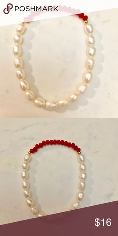 Freshwater pearl bracelet Red natural stone and freshwater pearl freshwater pearl Jewelry Bracelets Elegant Red Bracelets For Beach, Elegant White Bracelets For Holiday, Casual White Pearl Bracelet For Gift, Freshwater Pearl Jewelry, Freshwater Pearl Bracelet, Pearl Bracelet, Pearl Jewelry, Womens Jewelry Bracelets, Live Lokai Bracelet