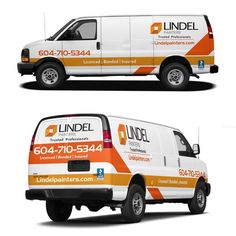 two van wrap designs for lindel painters