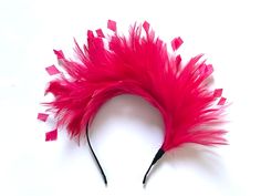 Bright fuchsia pink feather fascinator This lovely feather fascinator is made from high-quality feathers.  A hot pink feather fascinator is attached to a black silk-covered metal headband. Feather Fascinator is very stylish and at the same time simple. You can wear it on any occasion like Christening, Wedding, Royal Ascot, or Kentucky Derby races. This piece is timeless. I hope you enjoy it! Kristine xx please have a look at my other fascinators https://www.etsy.com/uk/shop/KristineRosahats?ref= Pink Feather Trim Headpiece For Kentucky Derby, Pink Feather Trim Headpieces For Party, Pink Headband Fascinator For Carnival, Pink Carnival Headband Fascinator, Pink Feathered Headpiece For Kentucky Derby, Pink Feather Hair Accessories For Wedding, Pink Feather Wedding Hair Accessories, How To Make Fascinators, Gold Hair Piece