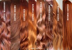 12 Great Copper Hair Colour Ideas + Why It is Good To Wear Copper Hair In Autumn 1 - Fab Mood | Wedding Colours, Wedding Themes, Wedding colour palettes Copper Blonde Hair, Trendy We Fryzurach, Different Shades Of Red, Hair Color Formulas, Ginger Hair Color, Hair Color Chart, Copper Hair Color, Hair Color Auburn