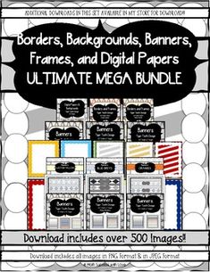 borders, backgrounds, banners, frames, and digital papers ultimate mega bundle