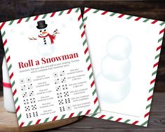 two christmas cards with snowmen on them