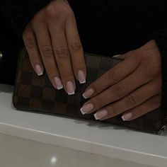 Dip French Nails, Classy Gel Nails, Blush Pink Nails, Pink Tip Nails, Pink French Nails, Gel Nails Diy