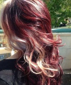 Might get this done for fall Red And Blonde Hair, Red And Blonde, Red Hair With Blonde Highlights, Red Blonde Hair, Wine Red Hair, Colourful Hair, Coloring Ideas