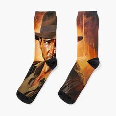 Super soft all-over printed knit socks with extra cushioning in the sole. Suitable for men and women. Indiana Jones Art Indiana Jones Art, Cartoon Valentine, Valentine Gift Ideas, Socks Christmas, Jamie Lee, Women's Socks, Harrison Ford, Indiana Jones, Valentine Gift