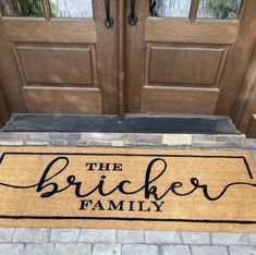 a door mat that says the bricker family on it