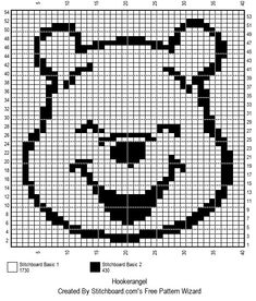 a cross stitch pattern with the shape of a teddy bear in black and white on it