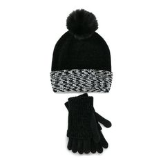 This Madden NYC 2-Piece Chenille Beanie and Cuffed Gloves Gift Set is perfect for the holiday season! This 2 piece accessory set includes a chenille beanie with faux fur pom and matching chenille gloves. This color coordinating set is made to keep you warm throughout the cold seasons and makes both the perfect gift to yourself or someone else! Size: One Size.  Color: Black.  Gender: female.  Age Group: adult. Madden Nyc, Women's Beanie, Cold Season, Fur Pom Pom, Winter Glove, Cloth Bags, Gender Female, 2 Piece, The Holiday