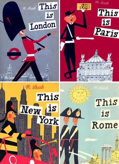 this is new york, paris, and london posters from the early 1900's