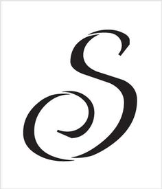 the letter s is shown in black and white