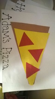 a piece of paper that has some type of pizza on it with the words happy birthday