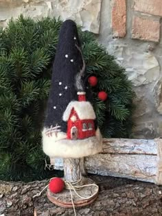 a gnome's house on top of a tree stump