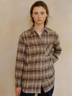 Composition : cotton 50, rayon 50Country of Origin : Republic of Korea Pocket Shirt, Check Shirt, Olive Green, Top Shirt, Checks, Composition, Top Outfits, The Originals, Clothes For Women