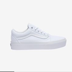 Brand New In Box, Size 6 Women’s, Too Big For Me Vans Old Skool Platform White, Old Skool Platform, Vans White, Shoes Vans, Vans Old Skool, Womens Vans, Old Skool, Vans Shoes, Color White