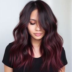 47 Stunning Dark Red Hair Color Ideas for 2023 Dark Red Hair Color Ideas, Hair Color Ideas For 2023, Red Balayage Hair, Red Hair Color Ideas, Dark Red Hair Color, Red Ombre Hair, Wine Hair, Red Hair Inspo