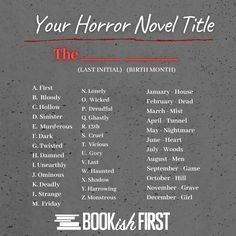 the book list for your horror novel title, which is written in red and black