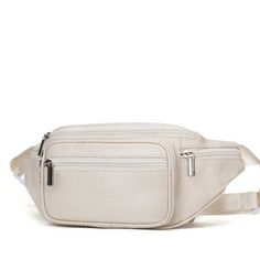 Noblag Leather Unisex Belt Bags Multi Compartment Sling Bags Fanny Pack White - Hands Remain Free To Shop, Text, Dance, And Move Around When You Rock Noblag's Travel-Friendly Unisex Belt Bag Without Feeling Weighted Down. Functional Design And Lightweight Make This A Perfect Bag For The Office And Travel. All Dimensions Are Approximate: 9.45" X 2.75" X 4.53" Or 24 Cm X 7 Cm X 11.5 Cm (Lxwxh). Full-Length Zipper Closure. Exterior 5 Front Zippered Pockets, 1 Back Zippered Pocket . Beige Belt Bag With Large Capacity For Everyday Use, Cream Belt Bag For Travel, Cream Bag With Cell Phone Pocket For On-the-go, Embossed Bag, Rfid Blocking Wallet, Beige Bag, Sling Bags, Top Handle Handbags, Belt Bags