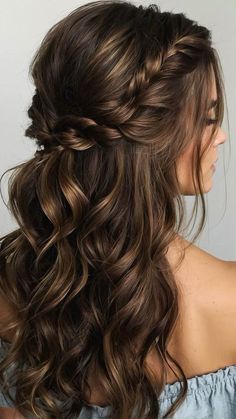 Quick Styles, Bridesmaid Hair Inspo, Bridesmaid Hair Makeup, Hoco Hairstyles, Long Wavy Hair, Bridal Hair And Makeup, Hairstyles Ideas, Wedding Hair And Makeup, Light Brown Hair