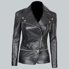 Shop Now With Free Shipping High Quality Leather Jackets Coats And Costumes In Low Price. Check item description on website. Black Leather Jacket Women, Asymmetrical Leather Jacket, Leather Moto Jacket Womens, Black Biker Jacket, Leather Jacket Women, Black Leather Moto Jacket, Womens Black Leather Jacket, Best Leather Jackets, Black Leather Biker Jacket