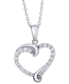 Radiate romance with this pretty diamond heart swirl pendant necklace. Diamond Heart Pendant Necklace, Buy Necklace, Heart Pendant Diamond, Diamond Heart, Heart Pendant Necklace, Gold Plated Sterling Silver, Rose Gold Plates, Heart Pendant, Colored Diamonds