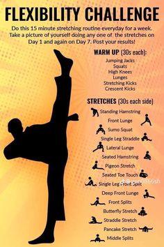 a poster with instructions on how to do an flexibility challenge for the entire body and mind