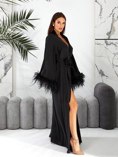 Long silk robe is made of high-qualiry silk satin. It has long wide sleeves made of lace and wide belt.  Boa natural ostrich feathers! Black satin kimono robe When you have one of the most important days in your life, everything should be perfect! You probably planned every minute of this day and now you are ready to make it real. The perfect day starts from the very morning in our White bride robe which will be remembered every time you will look at your photos.  Ostrich feather robe Boudoir feather robe Long bridesmaid robe   Gothic wedding gift for bride, Сhristmas gift The bride robe should be beautiful and comfortable at the same time so you could enjoy this day in full! Just imagine yourself wearing a soft, silk robe which is embracing you and gives you the feeling that you are a sta Long Silk Robe, Long Bridal Robe, Wedding Gift For Bride, Silk Robe Long, Wedding Robes, Wedding Kimono, Satin Kimono, White Bride, Wedding Robe