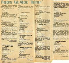 an old newspaper with some type of information on the front and back pages that read readers ask about'herman '