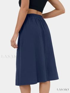 Lasaky - High-Waisted Casual Buttoned Skirt with Printed Letters Buttoned Skirt, Printed Letters, Skirt With Buttons, Skirts Midi High Waisted, Types Of Skirts, A Line Skirt, A Line Skirts, Floor Length, Casual Women