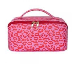 Animal Print Full Zip Travel Makeup Bag- Full Zipper Closure- 3 Internal Side Pockets & 1 Zipper Brush Pocket- Center Lays Flat When Bag Is Opened- Approximately 8.5” W X 5” T X 7” D- Internal Zipper Pocket 8” W X 4” T Pink Cosmetic Bag With Zipper For Storage, Functional Pink Cosmetic Bag With Zipper, Pink Rectangular Cosmetic Bag With Zipper, Leopard Print Makeup Bag, Leopard Makeup, Versatile Pink Cosmetic Bag For On-the-go, Plus Size Romper, Capri Blue, Makeup Bags Travel