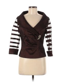 KM Collections by Milla Bell 3/4 Sleeve Top Size: 8 Brown Tops - used. 55% POLYESTER, 45% NYLON, Cowl Neck, | KM Collections by Milla Bell 3/4 Sleeve Top Brown Cowl Neck Tops - Used - Size 8 Fitted 3/4 Sleeve Formal Tops, Fitted Formal Top With 3/4 Sleeves, Formal Fitted Top With 3/4 Sleeves, Formal Fitted 3/4 Sleeve Tops, Evening Tops With 3/4 Sleeves For Fall, Fall Evening Tops With 3/4 Sleeves, Fitted Half Sleeve Top For Formal Occasions, Brown Tops, Cowl Neck Top