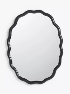 John Lewis Wiggle Oval Wall Mirror, 73 x 55.5cm, Black Garden Mirrors, Mirror Shapes, Oval Wall Mirror, Mirror Shop, Wall Mounted Mirror, Mid Century Design, Wall Hooks, Wall Mirror, Mirror Wall