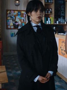 Wednesday Addams Trench Coat Wednesday Addams Sweater, Jenna Ortega Wednesday Addams, Wednesday Jenna, Tom Hardy Bane, Jenna Ortega Wednesday, Wednesday Addams Outfit, Wednesday Enid, Shotaro Kaneda, Wednesday Outfit