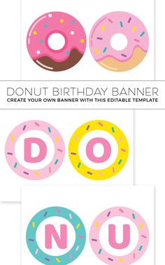 donut birthday banner with the letter d on it