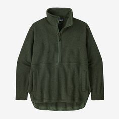 Patagonia Women's Better Sweater® Oversized Fleece Pullover Solid Color Relaxed Fit Sweatshirt For Outdoor, Functional Outdoor Sweatshirt, Fall Outdoor Sweatshirt With Side Pockets, Outdoor Functional Solid Color Sweatshirt, Patagonia Half-zip Fall Outerwear, Casual Patagonia Half-zip Outerwear, Patagonia Half-zip Outerwear For Outdoor Activities, 50% Logo, Better Sweater