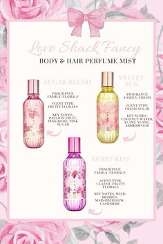 Body Mist Aesthetic, Love Shack Fancy Aesthetic, Fancy Aesthetic, Perfume Mist, Strawberry Hair, Sweet Fragrance, Vanilla Perfume, Love Shack Fancy