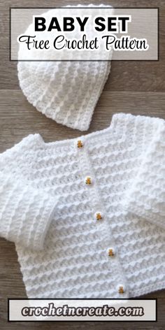 the baby set is knitted and ready to be made into a cardigan or sweater