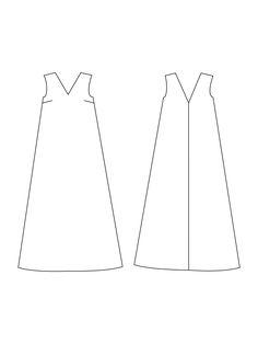 the front and back views of a dress