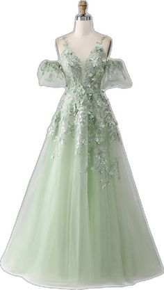 Summer Wedding A-line Gown, Summer Wedding V-neck Gown, Summer Organza Gown With Sweetheart Neckline, Green Organza Evening Dress For Prom, Summer A-line Mother Of The Bride Dress, Spring Organza Ball Gown Fitted, Spring Fitted Organza Ball Gown, Green Lace Ball Gown For Prom, Green Lace Ball Gown For Prom Season