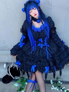 #lolitafashion #lolita #eglfashion #lolitagirl #taobaololita #kawaiistyle #lolitaaesthetic #sweetlolita #classiclolita #lolitacommunity #eglcommunity #lolitaoutfit #egl #lolitastyle #lolitacoord #casuallolita #cutefashion#lolitadress #himelolita#kawaiifashion#eglcommunity#jfashion#innocentworld#loliltacoordinate#taobaololitabrand #harajukufashion#dailylolita #jfashion #lolita_fashion Fairy Grunge Ruffled Dress For Cosplay, Fairy Grunge Dress With Ruffles For Cosplay, Harajuku Style Ruffled Halloween Dresses, Winter Party Harajuku Style Dress, Harajuku Style Winter Party Dress, Harajuku Style Winter Cosplay Dresses, Fairy Kei Black Party Dress, Black Fairy Kei Party Dress, Fairy Kei Style Black Dress For Halloween