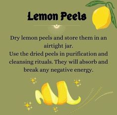 Lemon Peels, Kitchen Witch Recipes, Green Witchcraft, Witch Spirituality