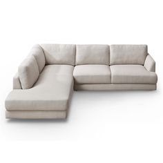 a large sectional sofa with a chaise lounger on the bottom and back end