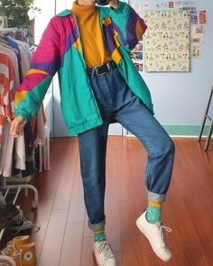 80s Fashion Women Dresses, 1980s Windbreaker Outfit, 80s Colorful Fashion, 80 Fashion Women Vintage 1980s Style, Colorful Streetwear Women, Gen Z Summer Fashion, 80s Magazine Fashion, Retro Outfits 90s Style, 80s Fashion Skirts