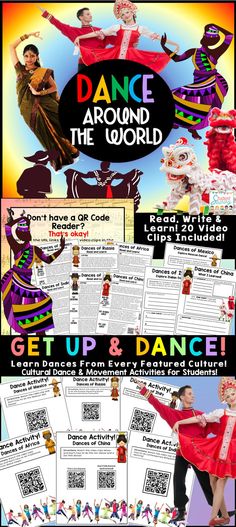 Multicultural Dance Activities for the Classroom. My elementary students will love this, perfect end of the year activity too! Multicultural Education, Dance Activities, Future Educator, Activities For The Classroom, Around The World Theme, Cultural Dance, How To Dance