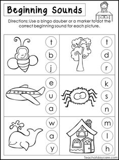 beginning sounds worksheet with pictures and words